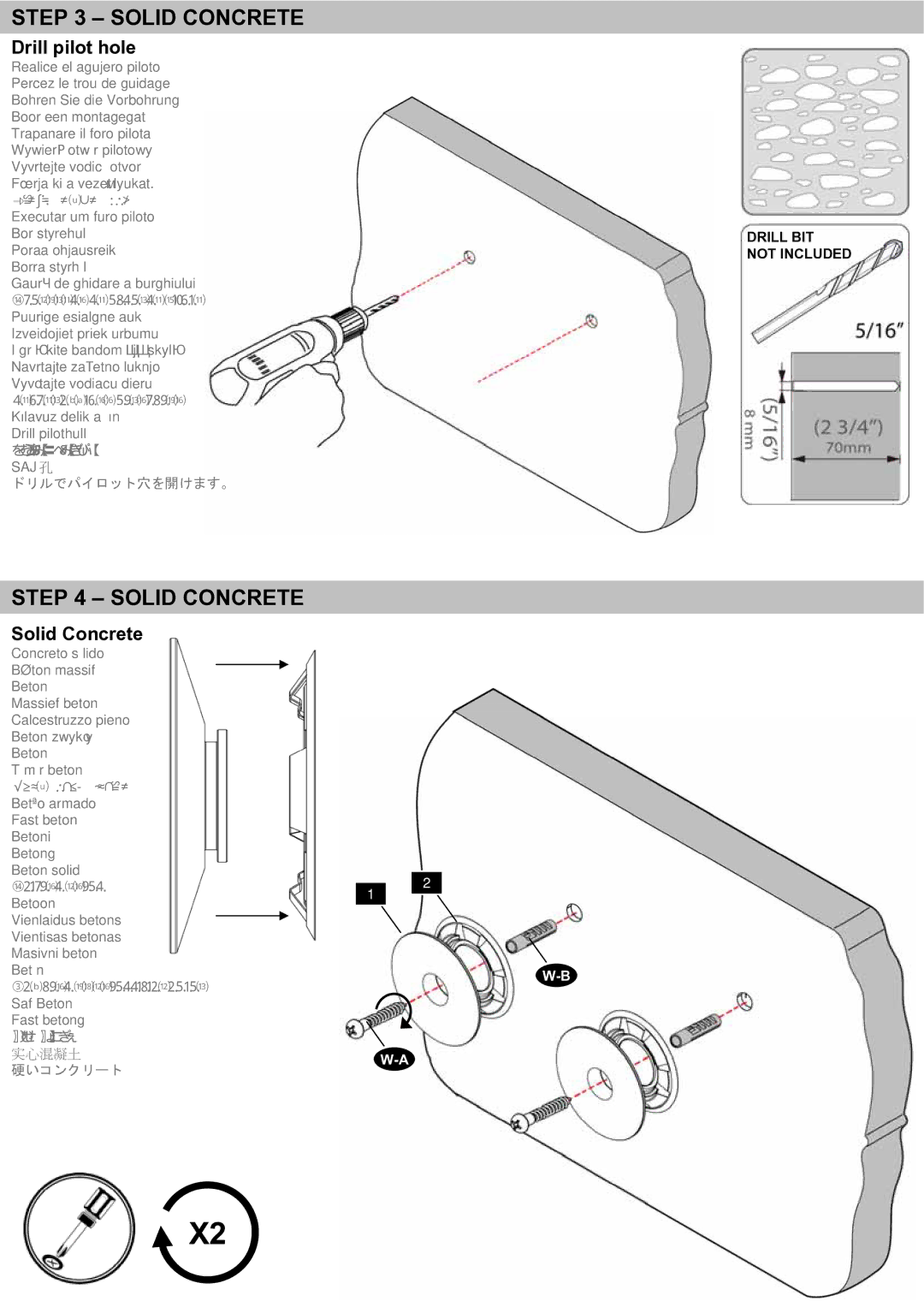 Omnimount L27-OM1100338-CON-081210vA, LEDW120 manual Drill pilot hole, P17 