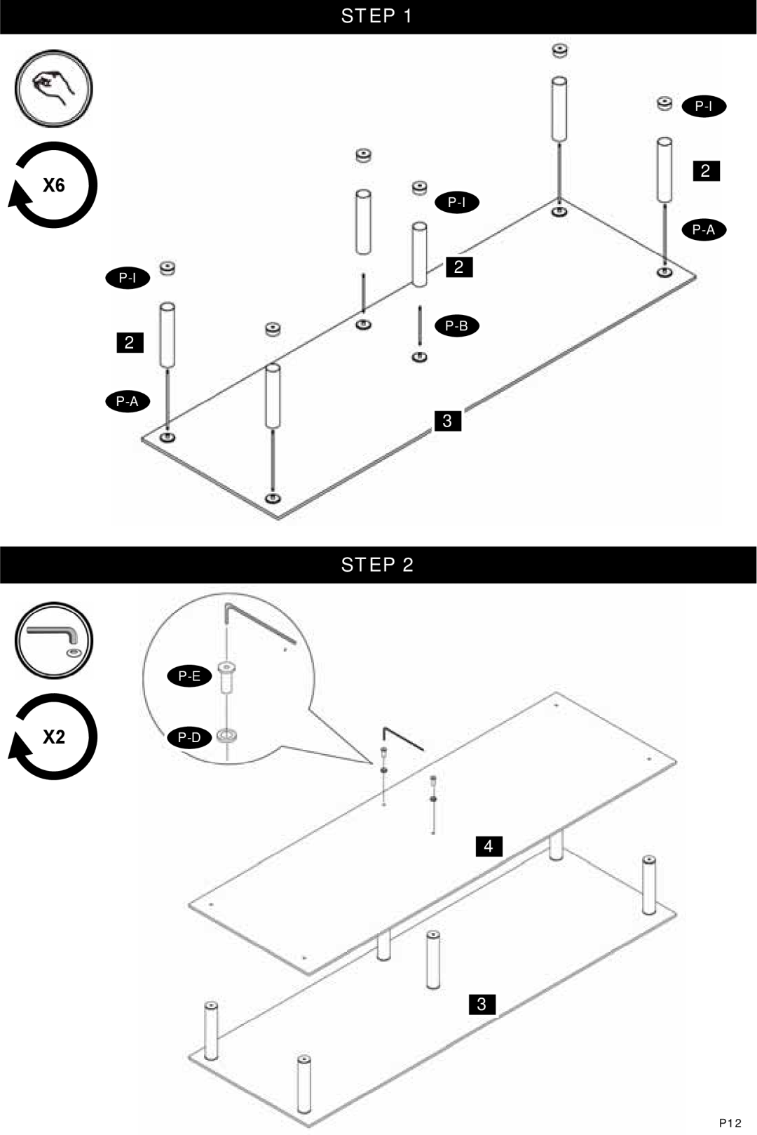 Omnimount LINK LT63, 1004264 instruction manual Step, X2P-D 