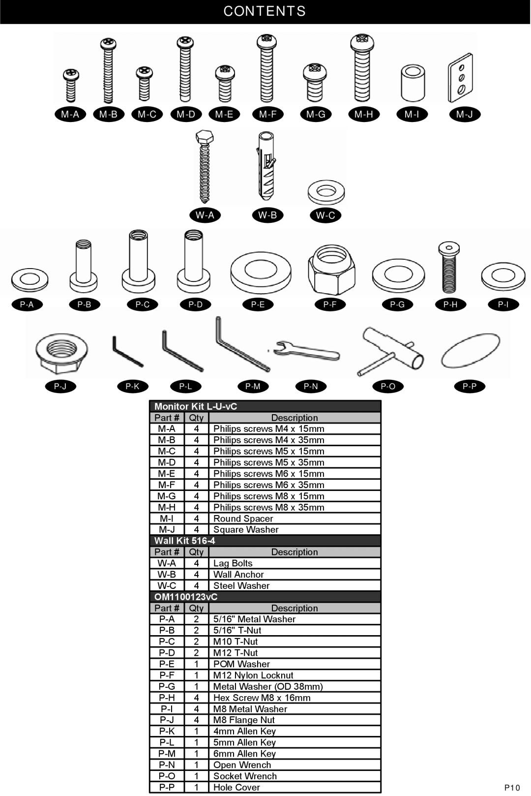 Omnimount Modena 37FP instruction manual Contents 