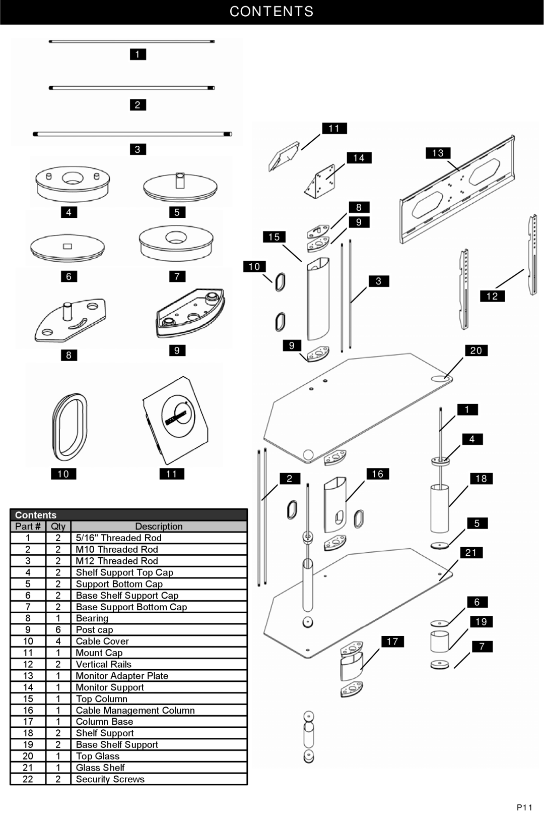 Omnimount Modena 47FP instruction manual Contents 