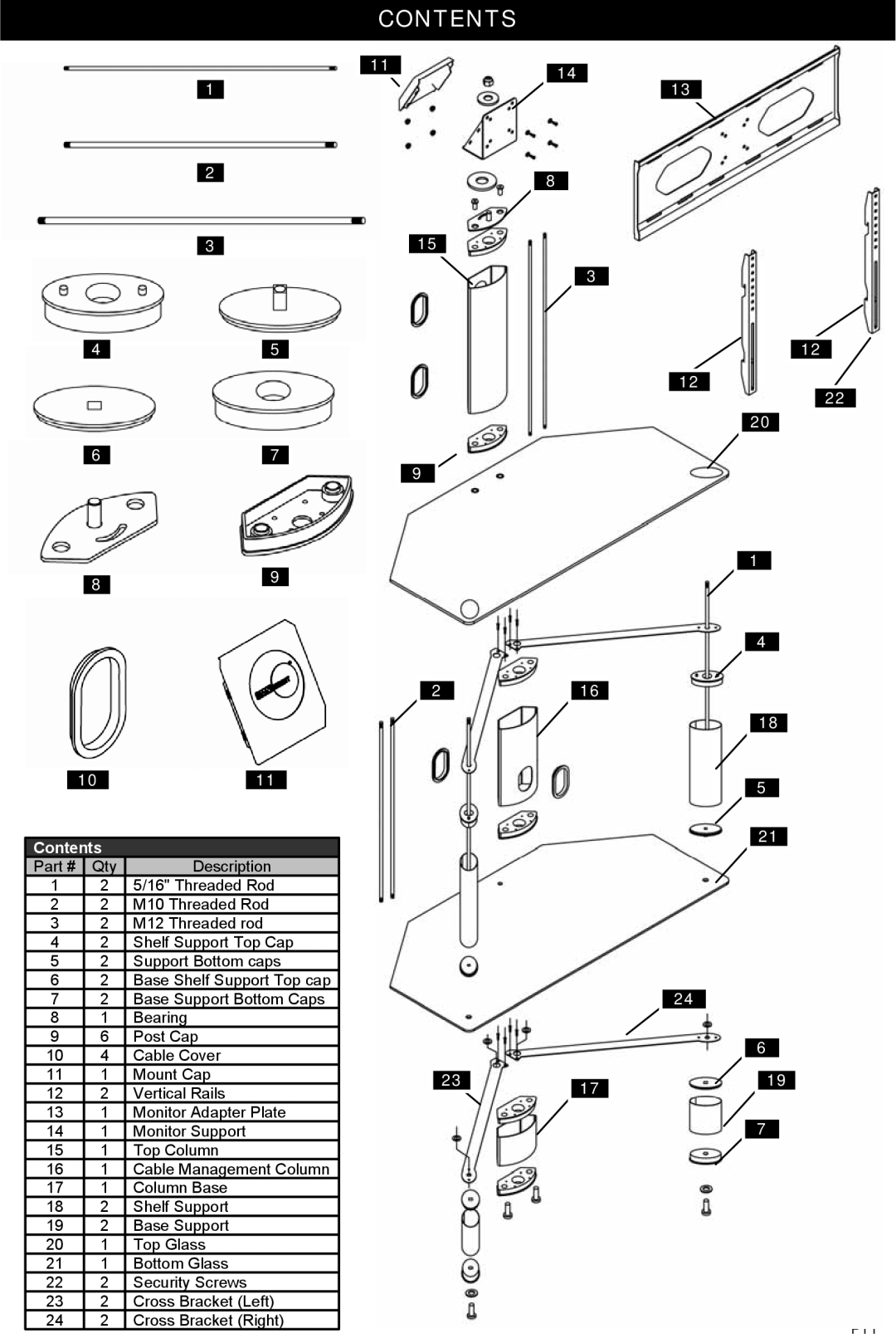 Omnimount Modena 55FP instruction manual Contents 