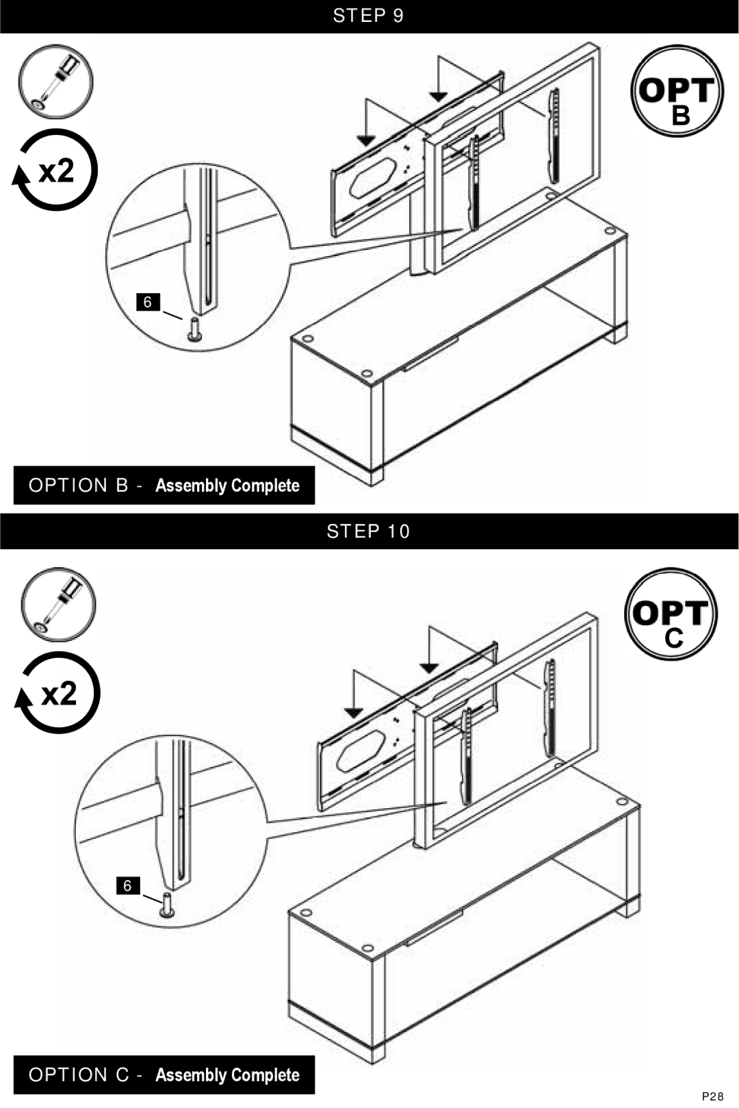 Omnimount MORELLO 50FP manual Option B Assembly Complete 