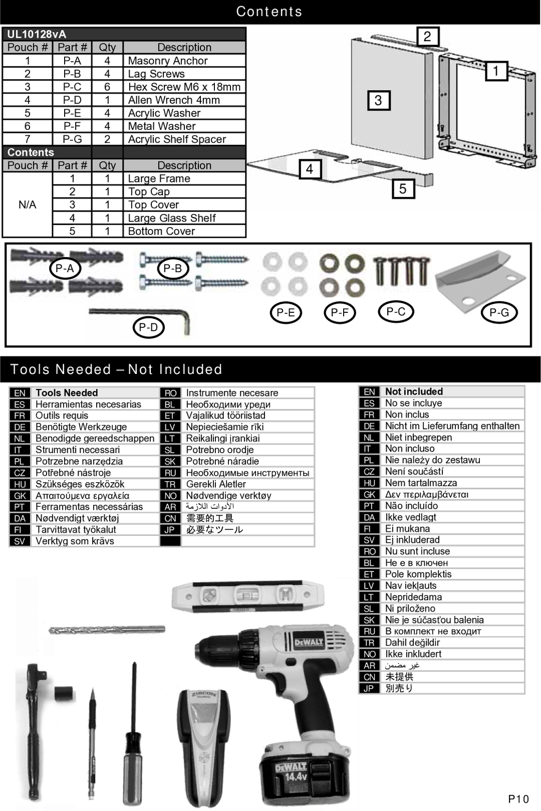 Omnimount MWF16 instruction manual Contents 