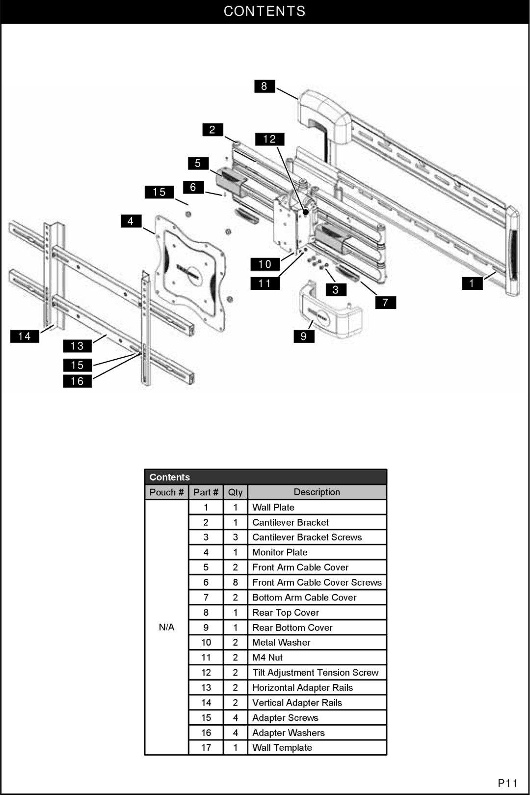 Omnimount 1004114, NC200C manual Contents 