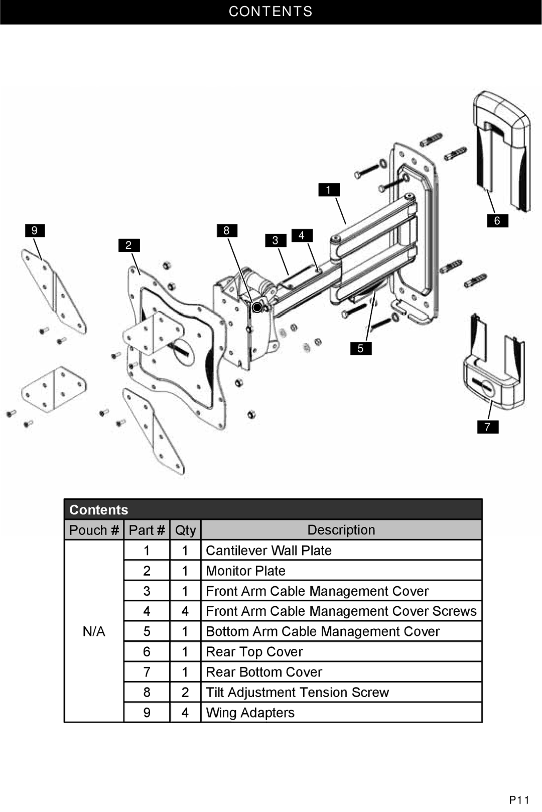 Omnimount 1003855, NC80C manual Contents 