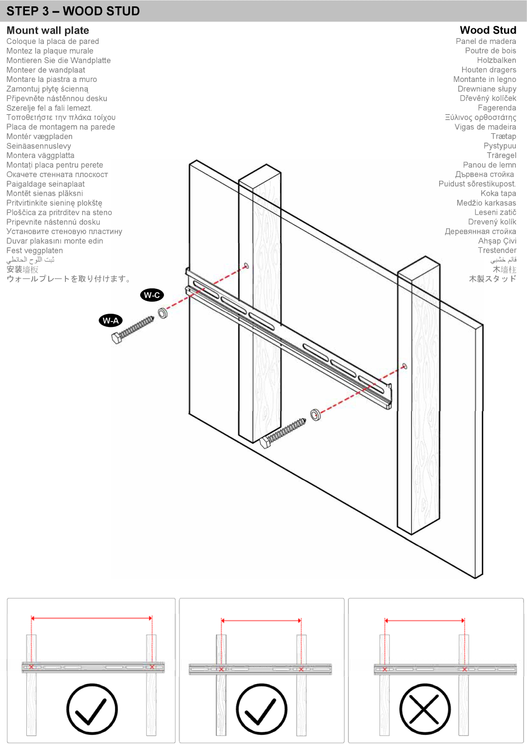 Omnimount NCLP120F manual Mount wall plate 