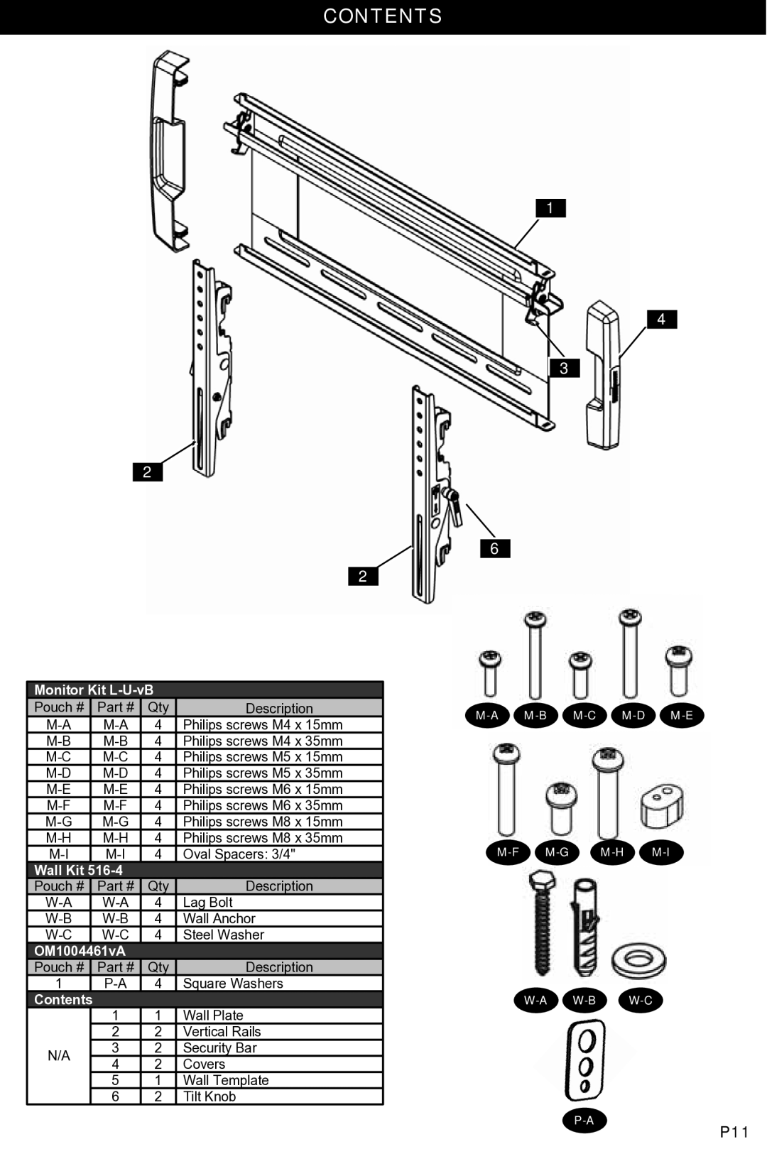 Omnimount NC80-T, OM1004461 manual Contents 