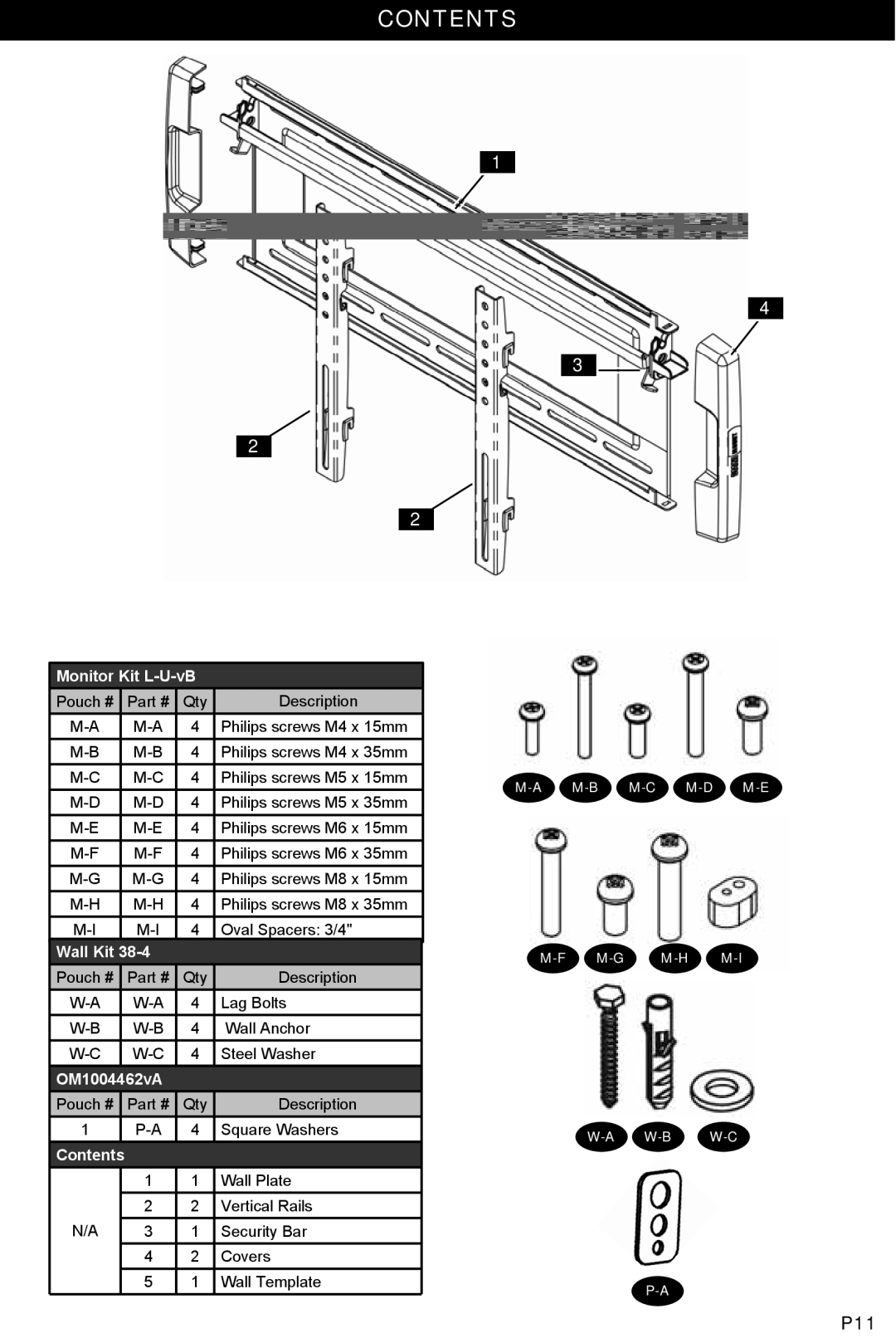 Omnimount NC200-F, OM1004462 manual Contents 