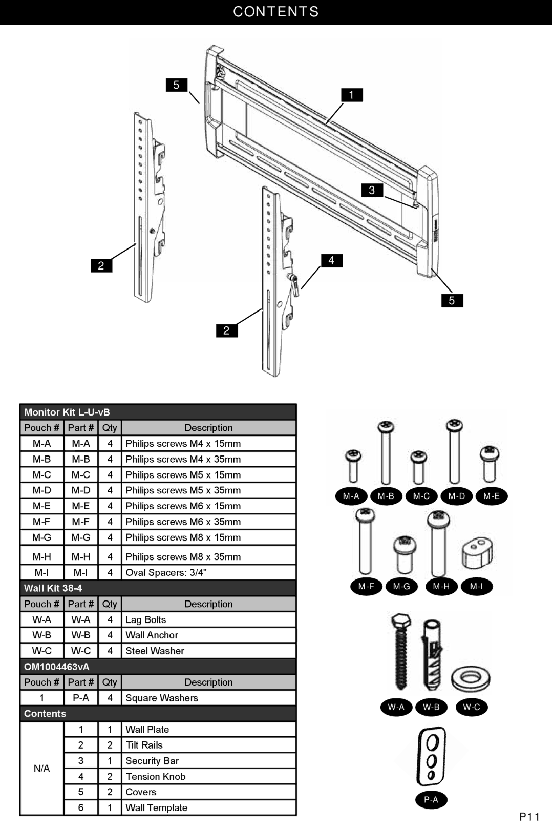 Omnimount NC200-T, OM1004463 manual Contents 