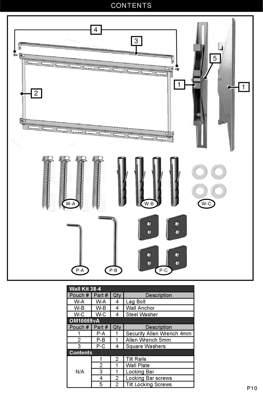 Omnimount OM10059, 2N1-L manual Contents 