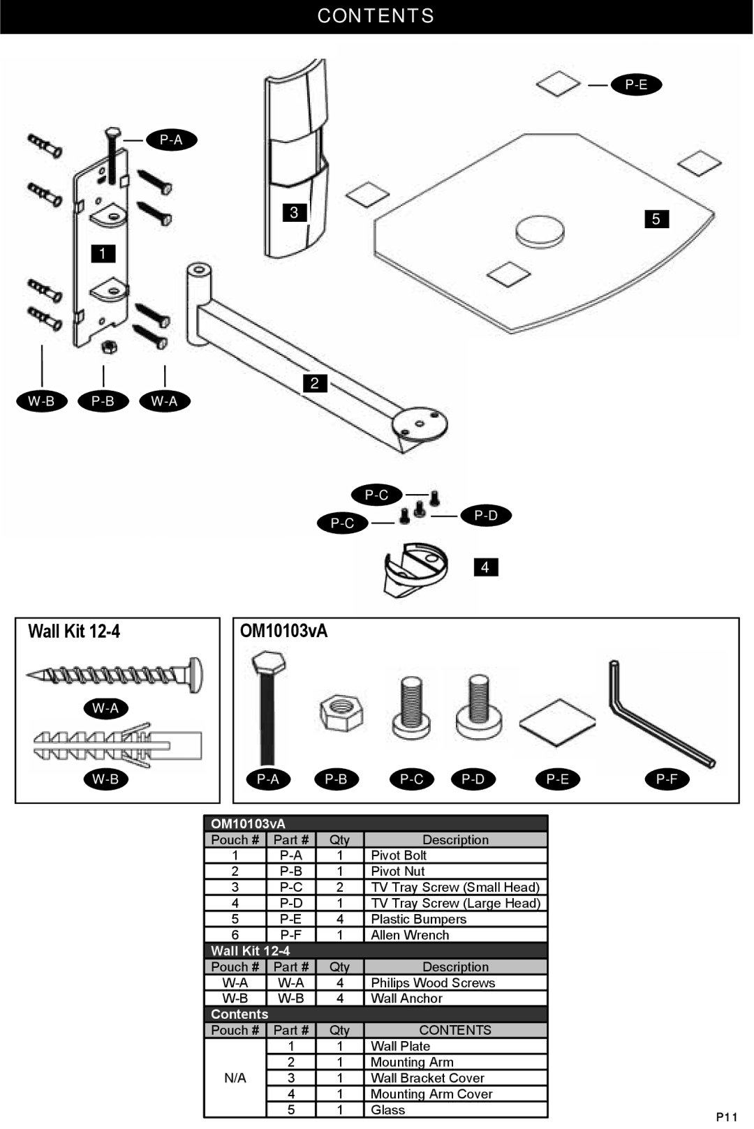 Omnimount ECS, OM10103 instruction manual Contents 