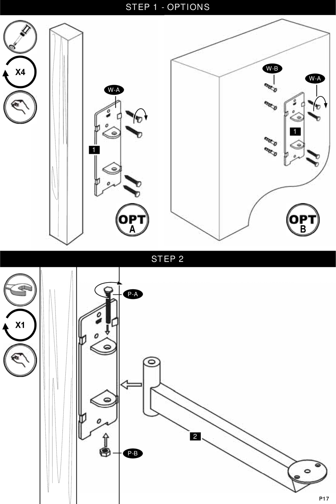 Omnimount ECS, OM10103 instruction manual Options Step 