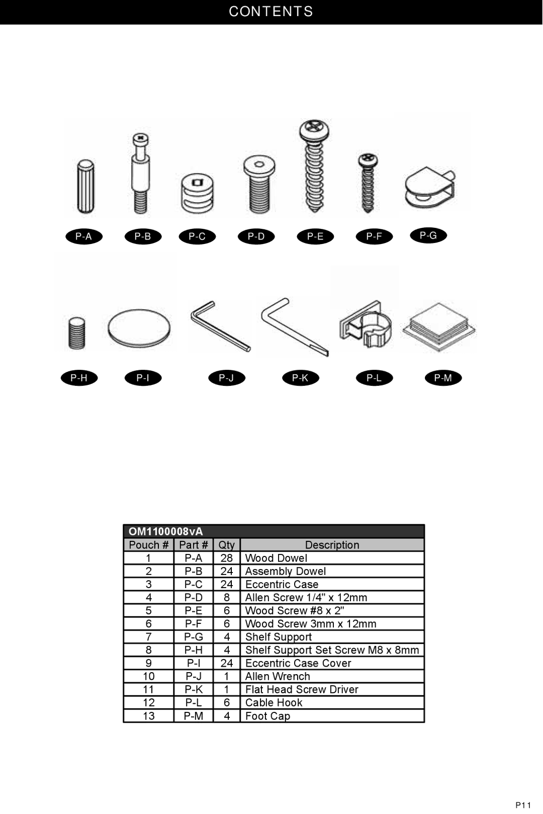 Omnimount ECHO38T, OM1100008 instruction manual Contents 