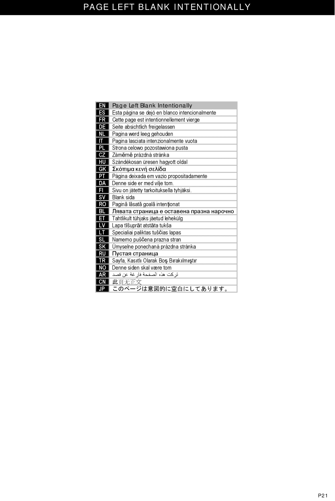 Omnimount ECHO38T, OM1100008 instruction manual Left Blank Intentionally 