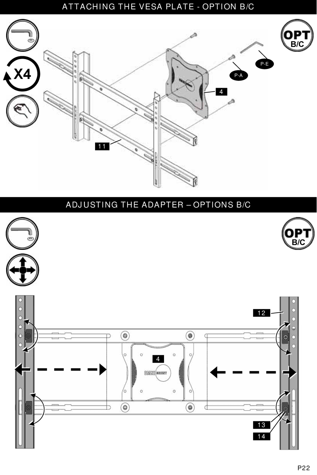 Omnimount OM1100024, NC125C manual P22 