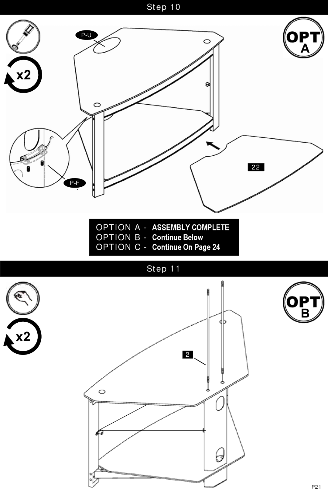 Omnimount ELEMENTS403 FP, OM1100131 manual Option a Assembly Complete 