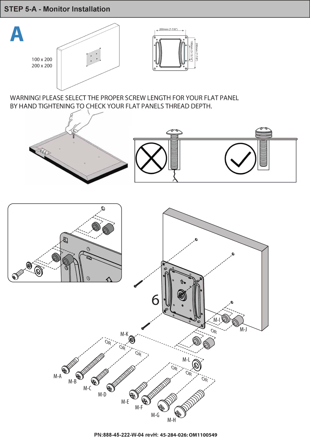 Omnimount PLAY40 manual Monitor Installation 