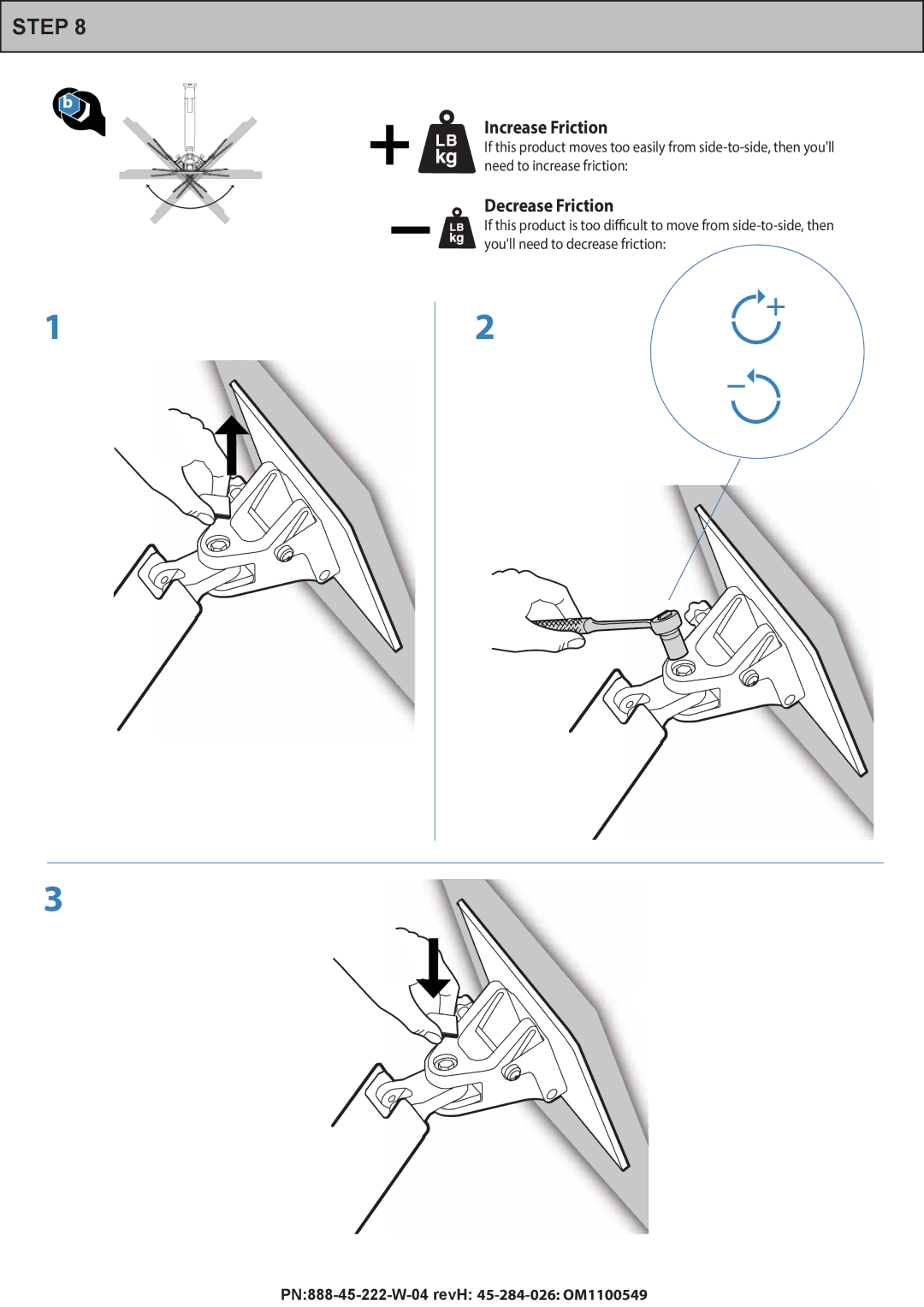 Omnimount PLAY40 manual Increase Friction 