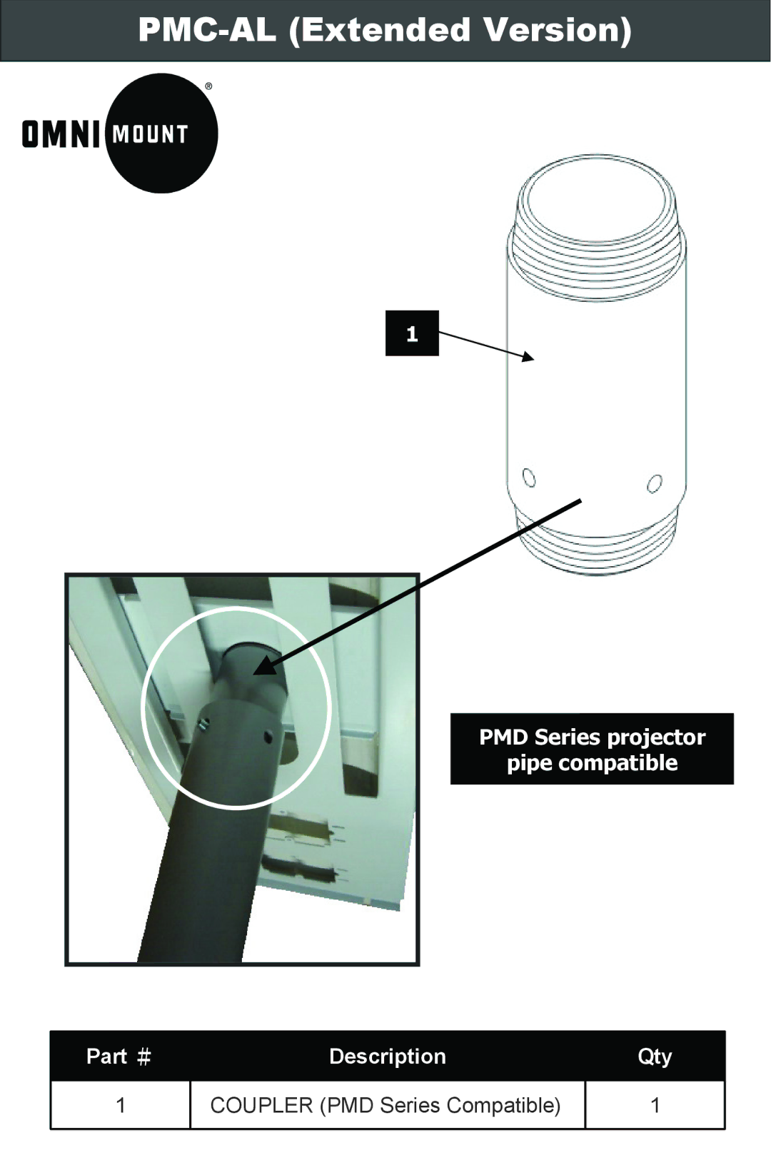 Omnimount PMD Series manual PMC-AL Extended Version 