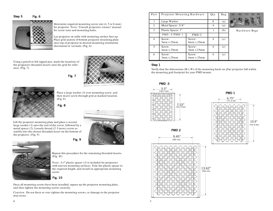 Omnimount PMD.5, PMD1, PMD2 installation instructions Pmd 