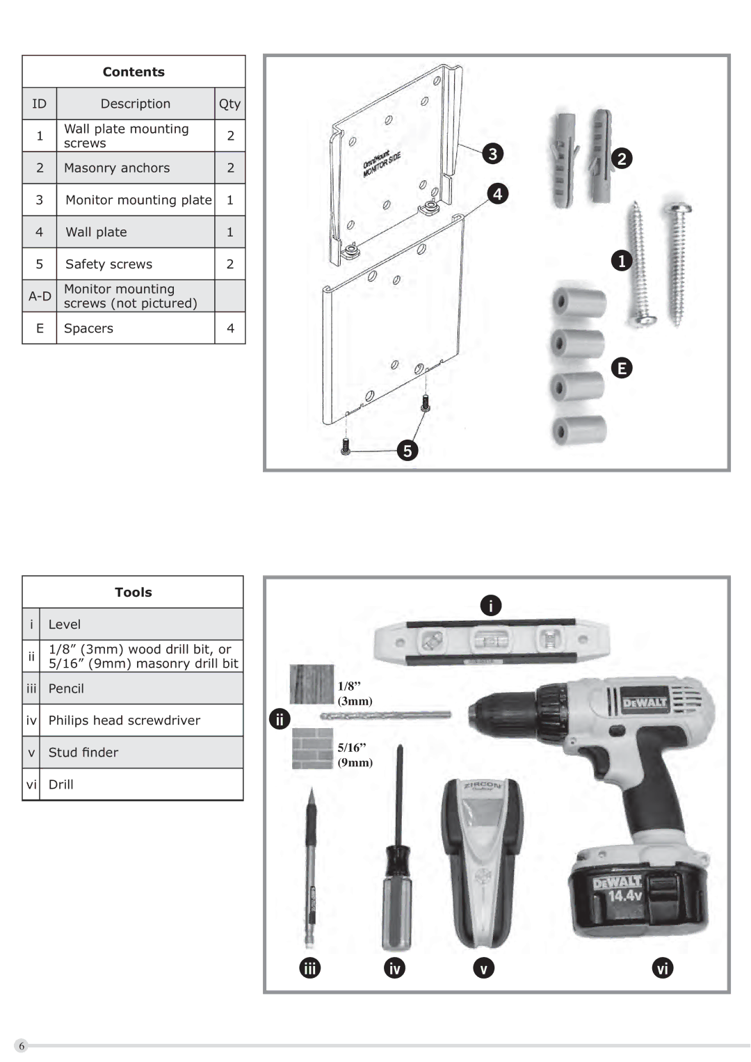 Omnimount QM100 instruction manual Iii 