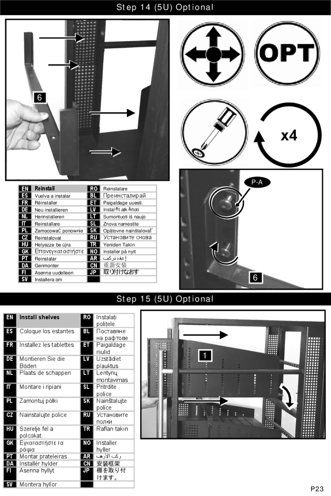 Omnimount RSF instruction manual P23 