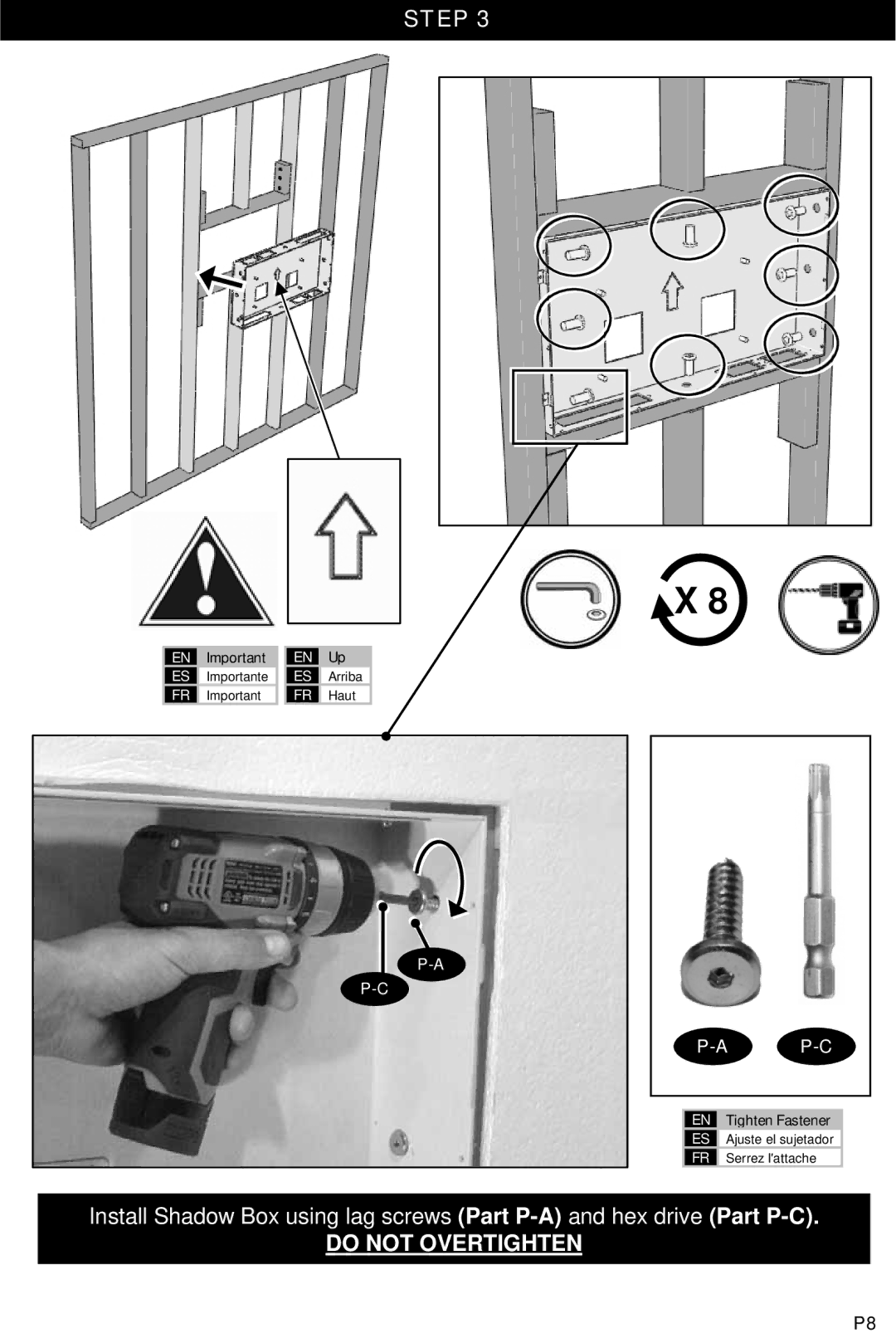 Omnimount SB2R, 10081 instruction manual Do not Overtighten 