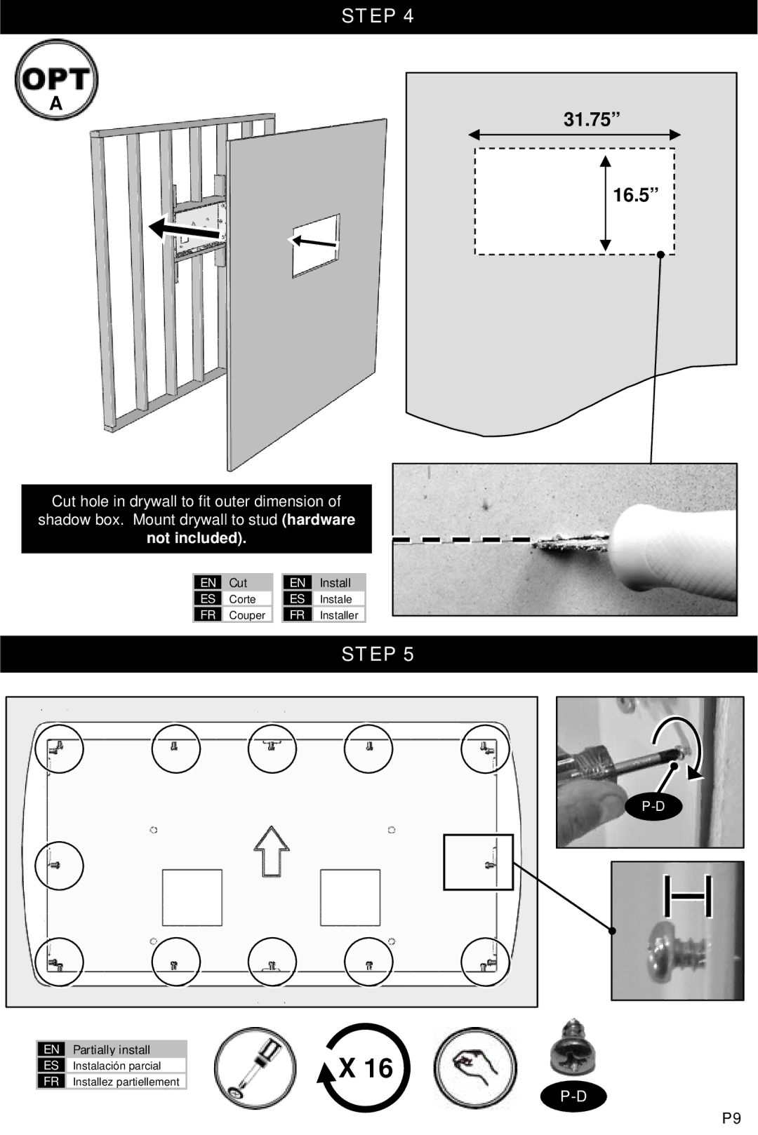 Omnimount 10081, SB2R instruction manual 31.75 16.5 