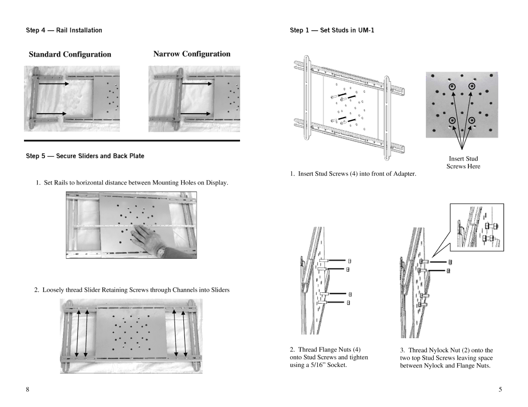 Omnimount TILT-PA installation instructions Rail Installation, Secure Sliders and Back Plate 