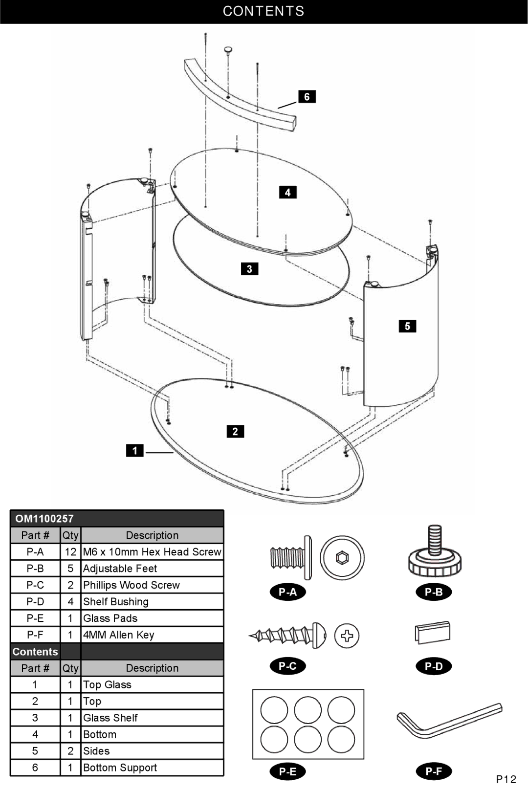 Omnimount TORINO36 manual Contents 