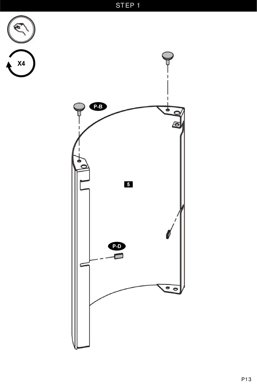 Omnimount TORINO36 manual Step 