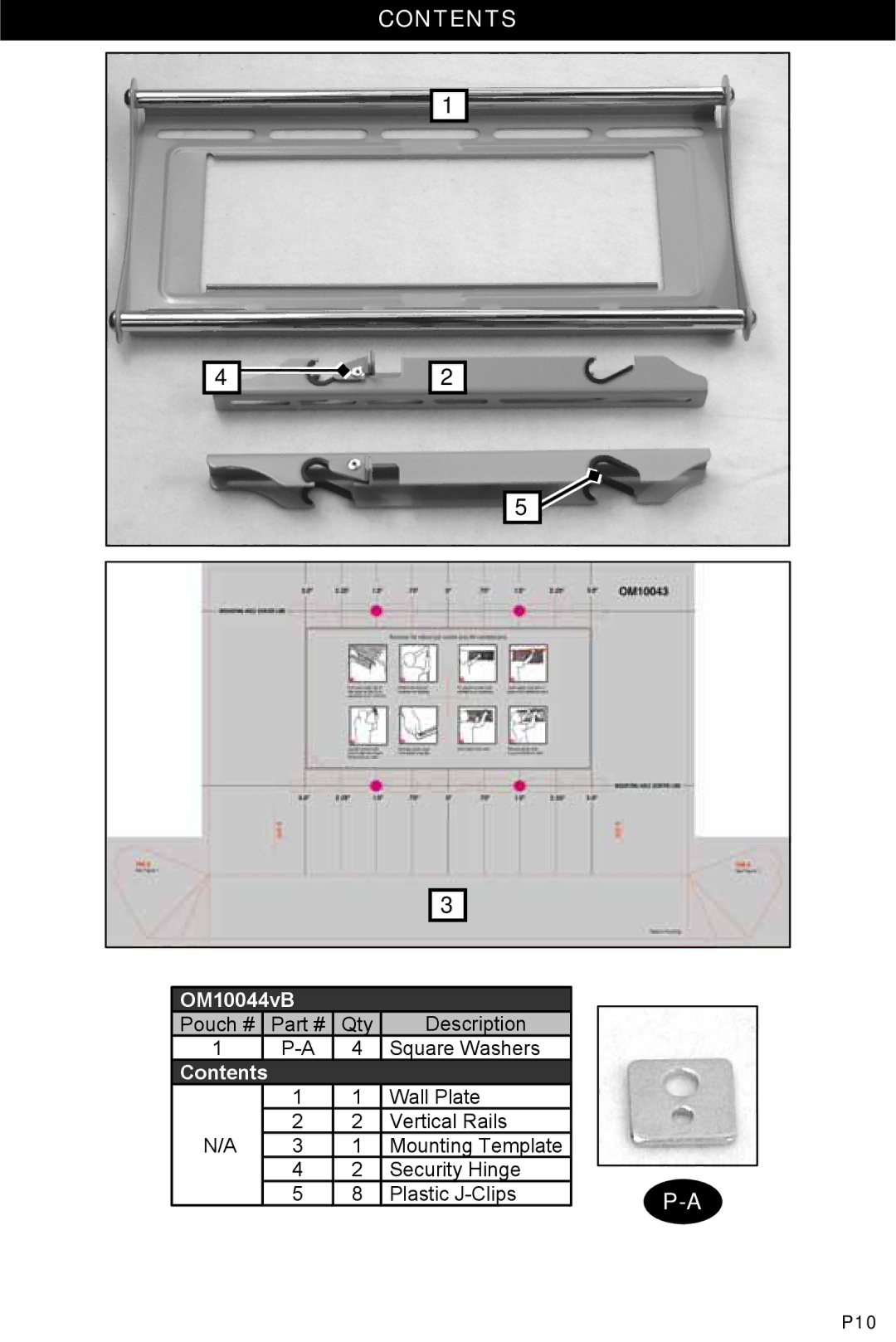 Omnimount U2-F, OM10044 manual Contents 