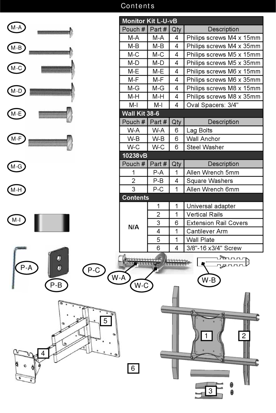 Omnimount UCL-4, 10238 manual Contents 