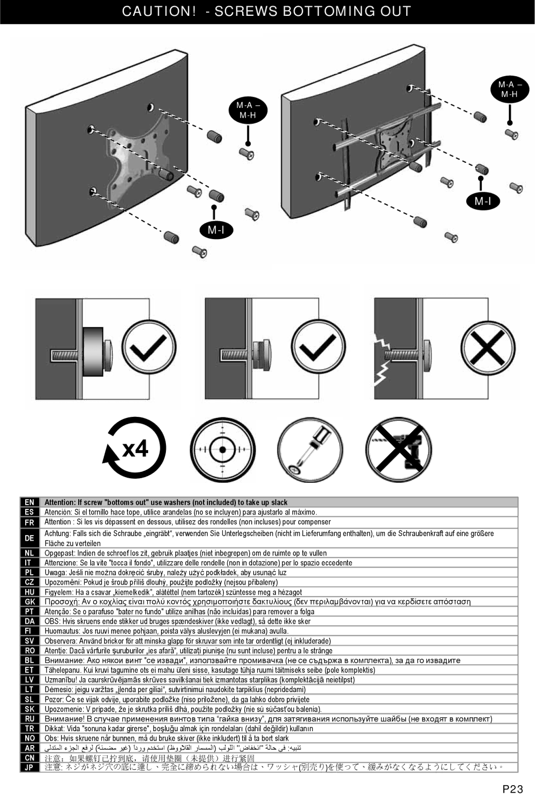 Omnimount 10239, UCL-L manual P23 