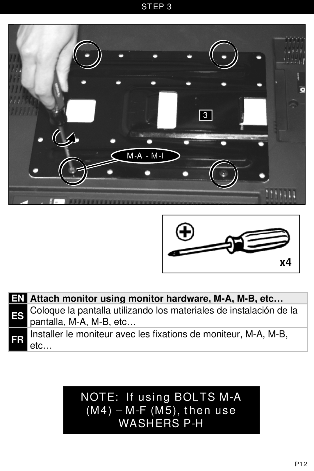 Omnimount UL10333 manual M-I, P12 