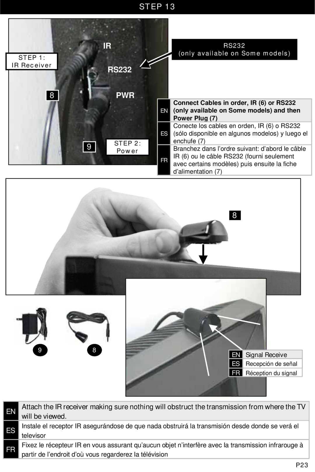 Omnimount UL10333 manual RS232, Pwr, Will be viewed 