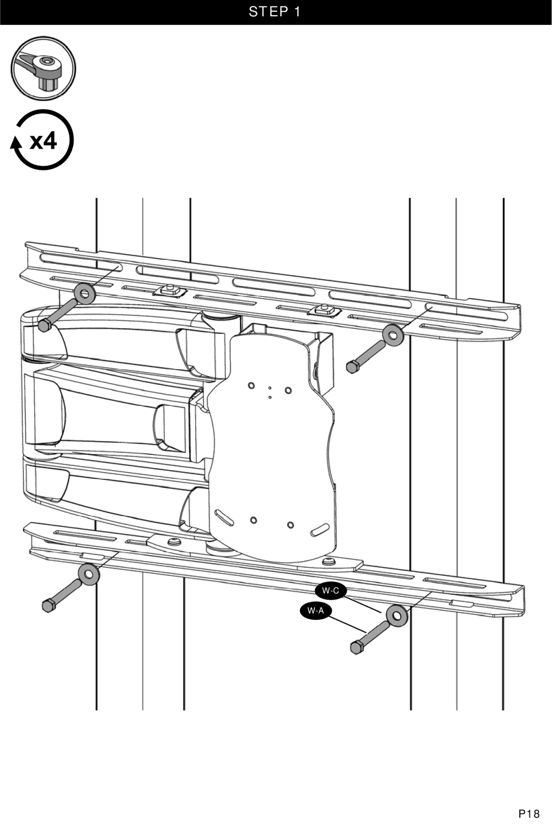 Omnimount ULPC-L, OM1004282 manual Step 