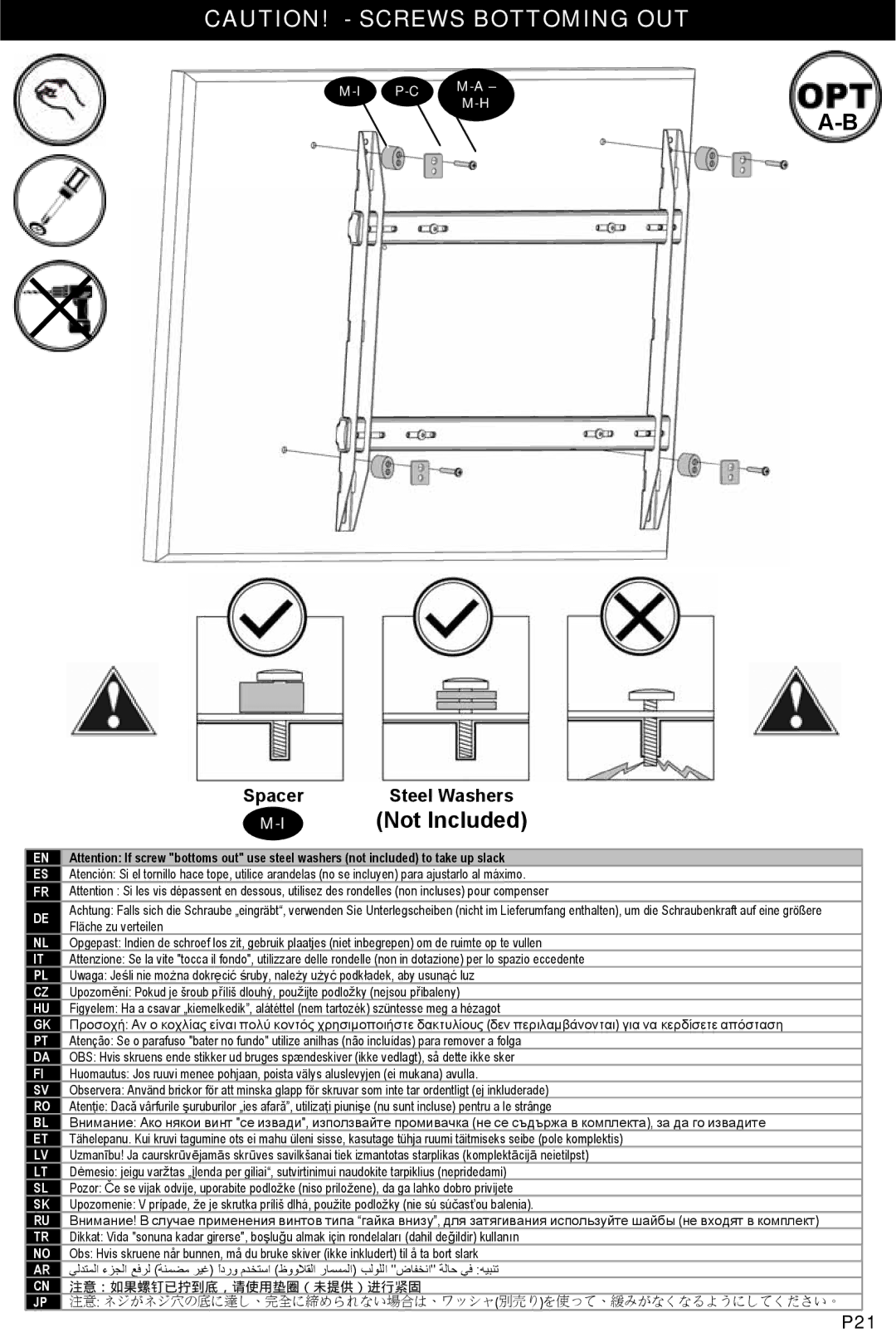 Omnimount OM1004107, ULPC-X manual Not Included 