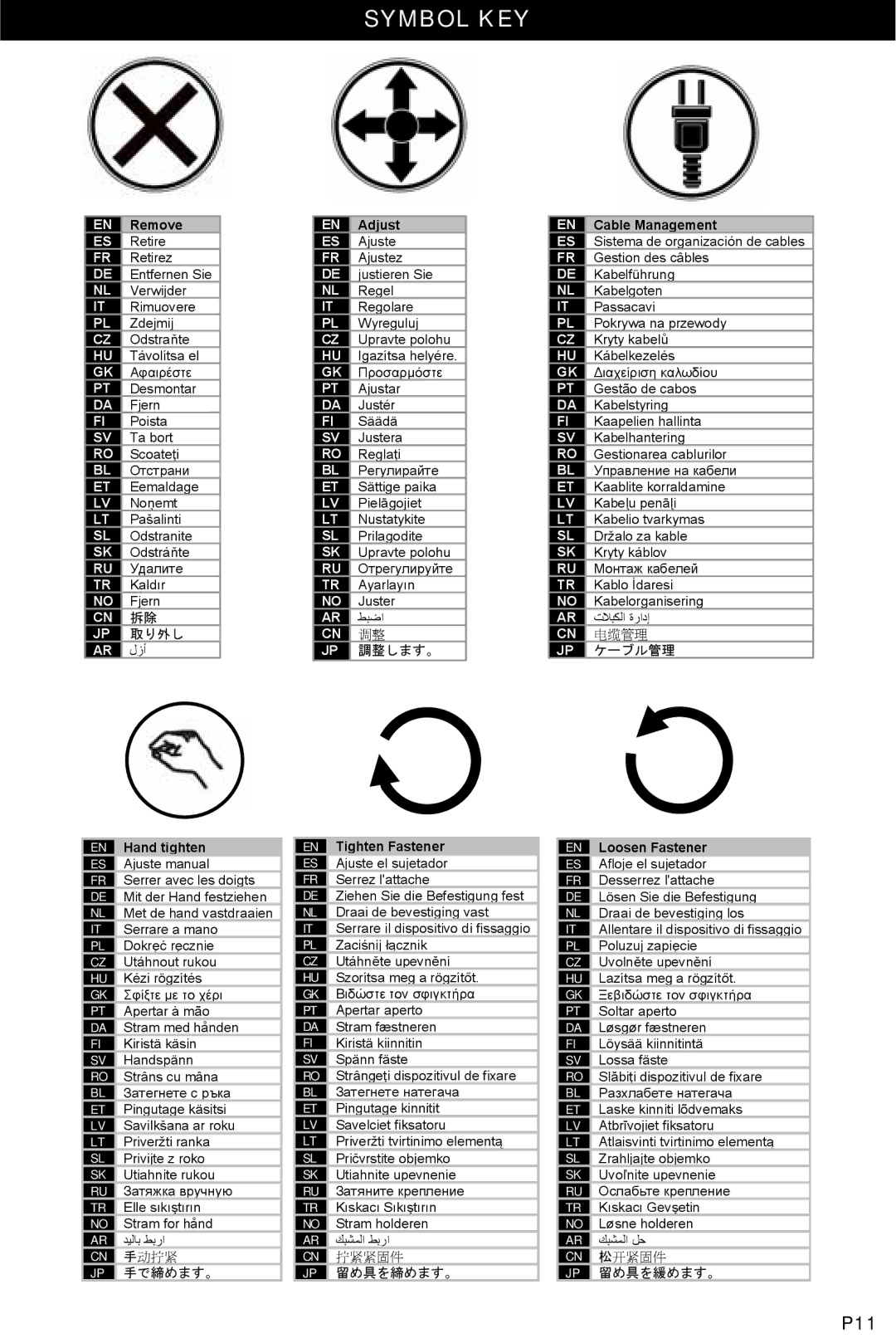 Omnimount 10050, ULPF-L manual P11 