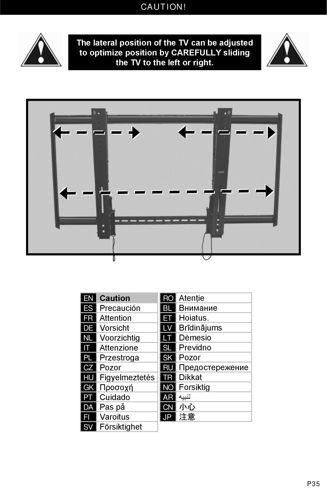 Omnimount 10050, ULPF-L manual P35 