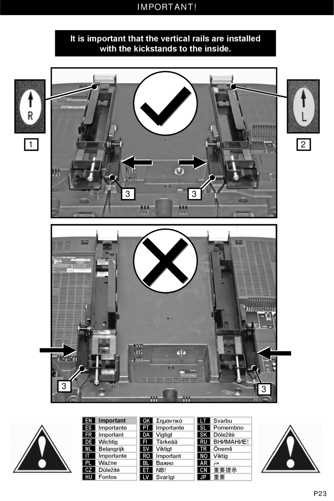 Omnimount UL10052, ULPF-X manual 重要提示 