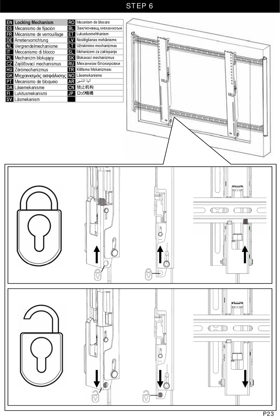 Omnimount OM10051, ULPT-L manual P23 