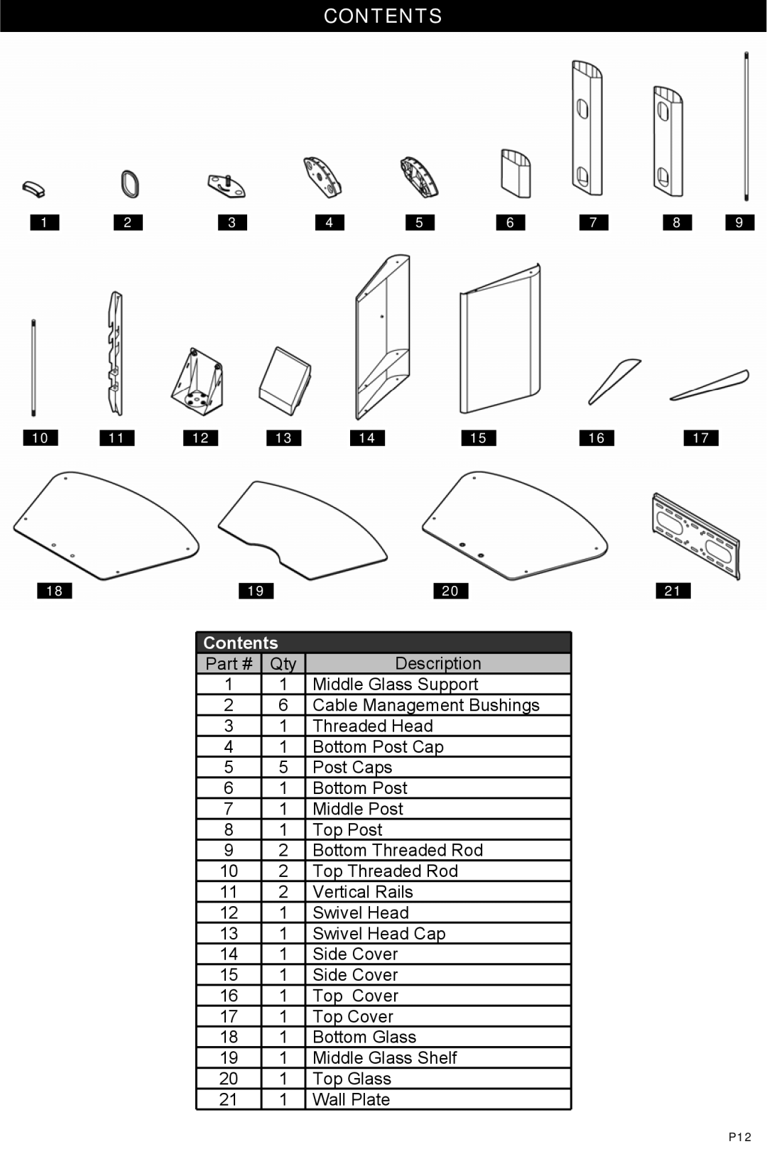 Omnimount Verona 37FP instruction manual Contents 