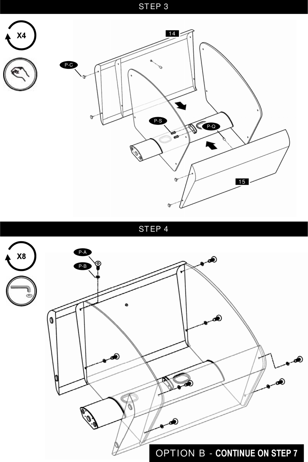 Omnimount Verona 37FP instruction manual Option B Continue on Step 