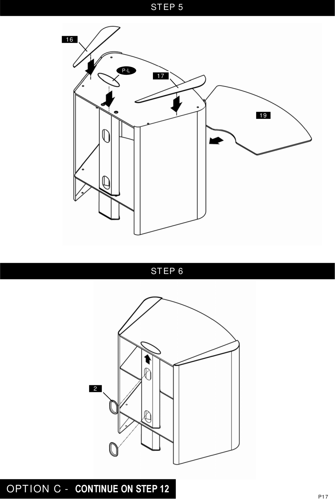 Omnimount Verona 37FP instruction manual Option C Continue on Step 