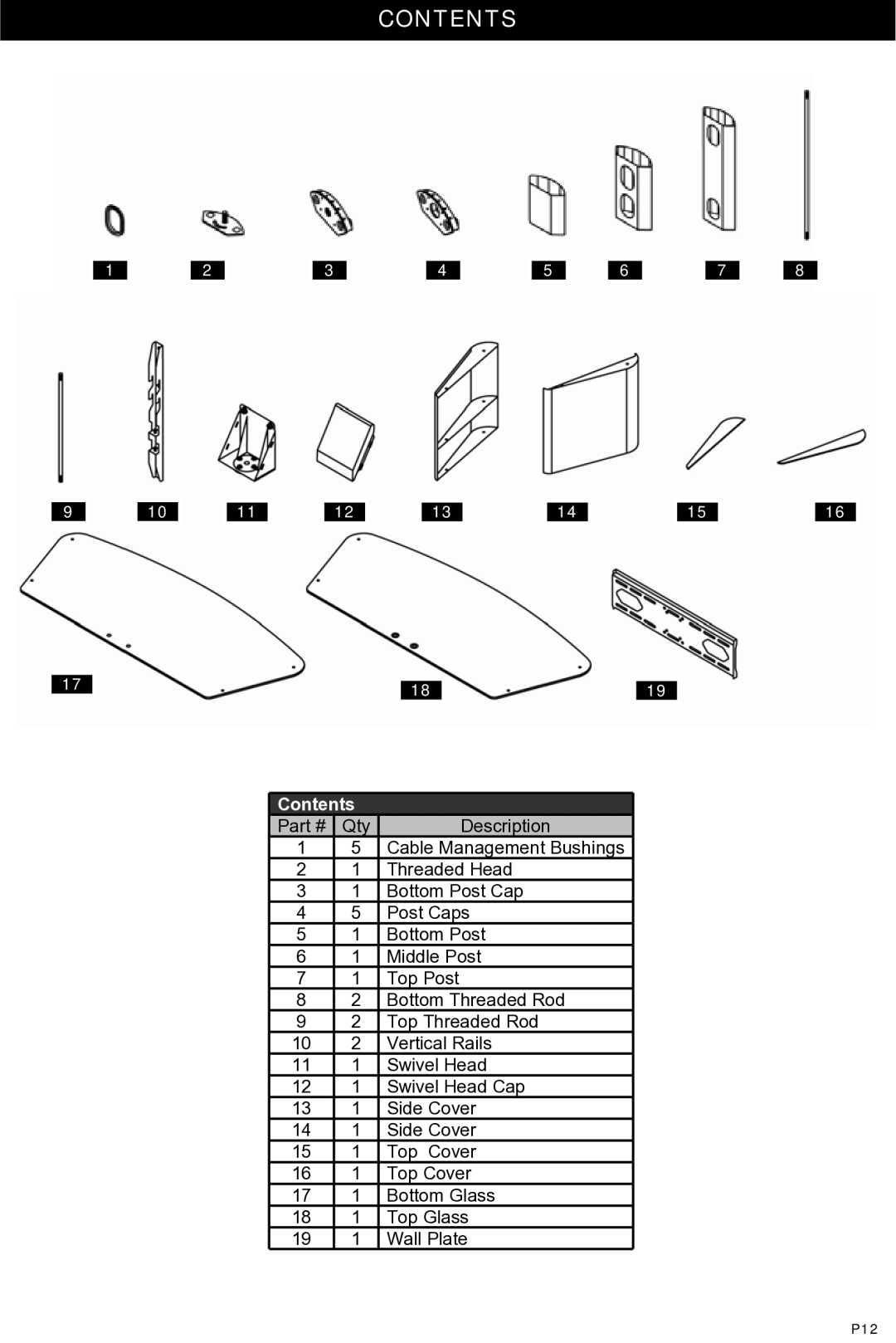 Omnimount Verona 55FP manual Contents 