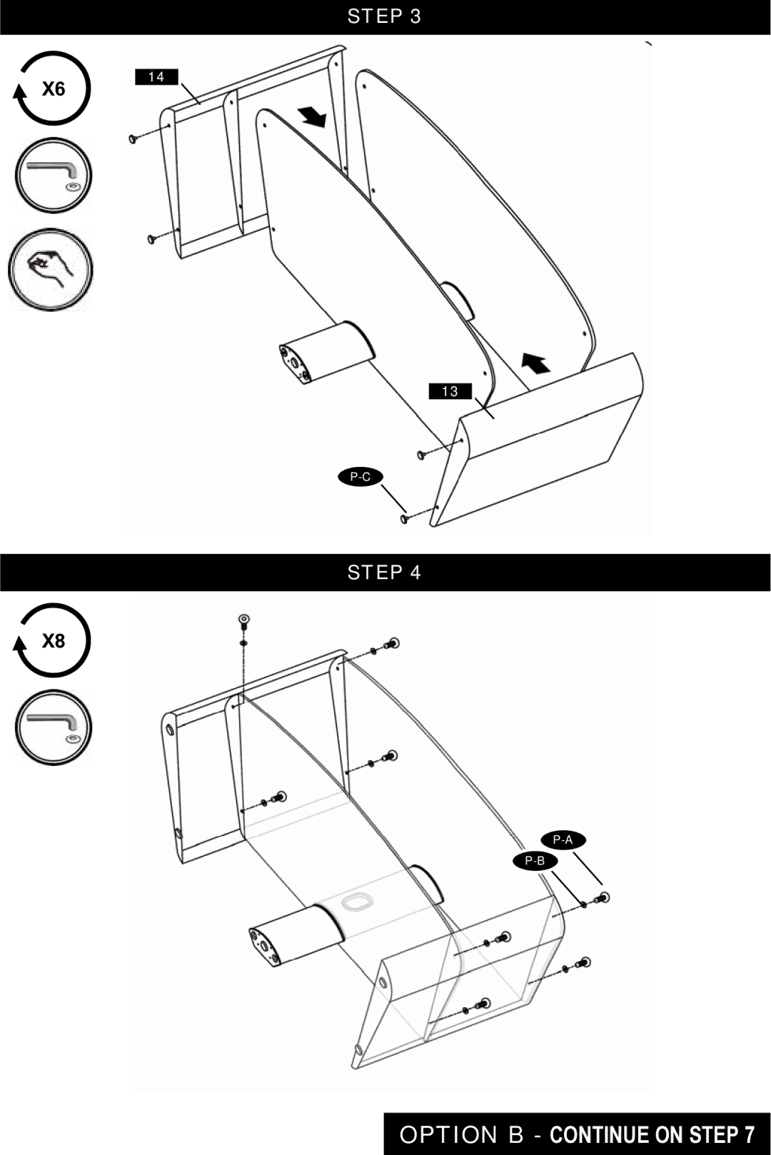 Omnimount Verona 55FP manual Option B Continue on Step 