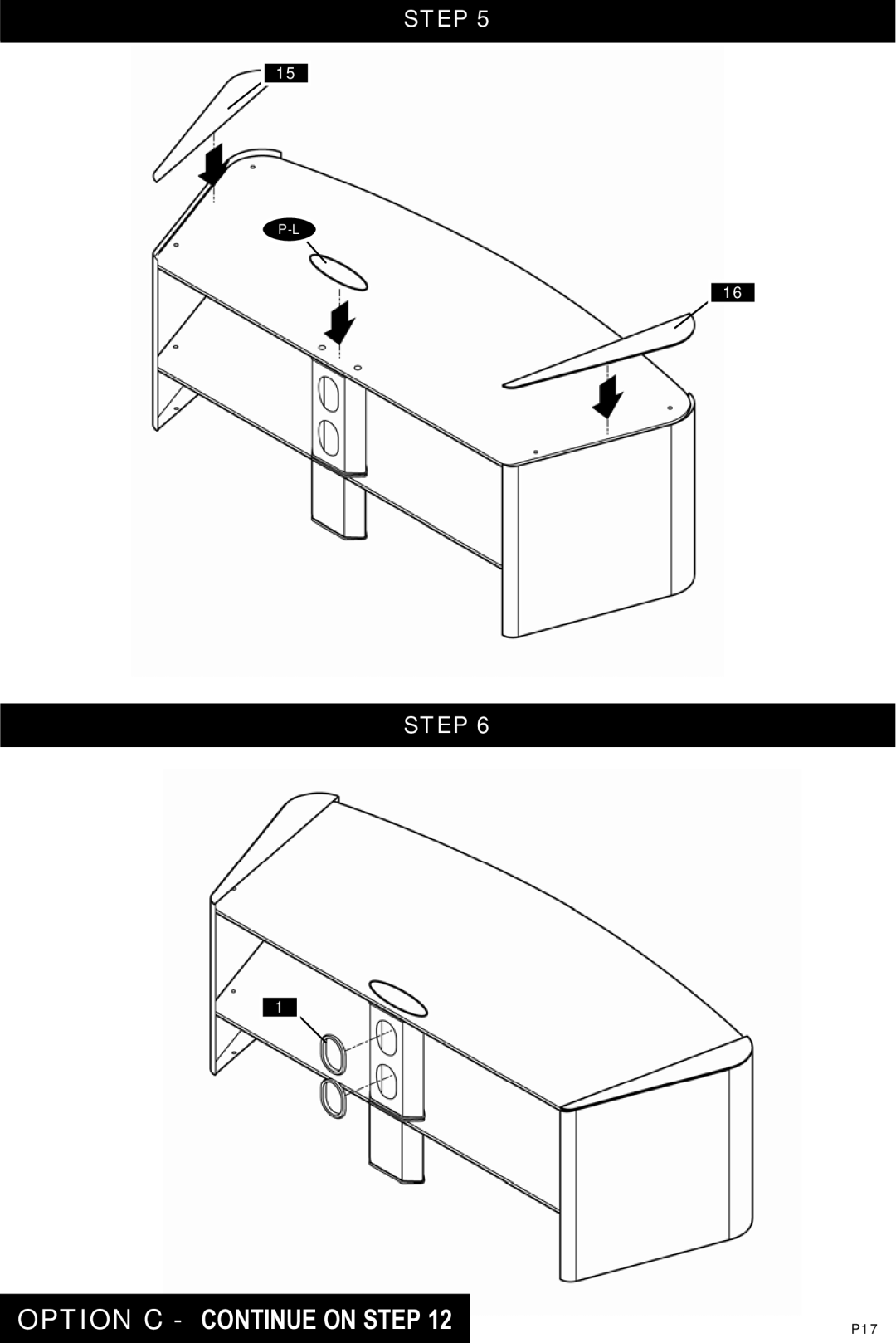 Omnimount Verona 55FP manual Option C Continue on Step 