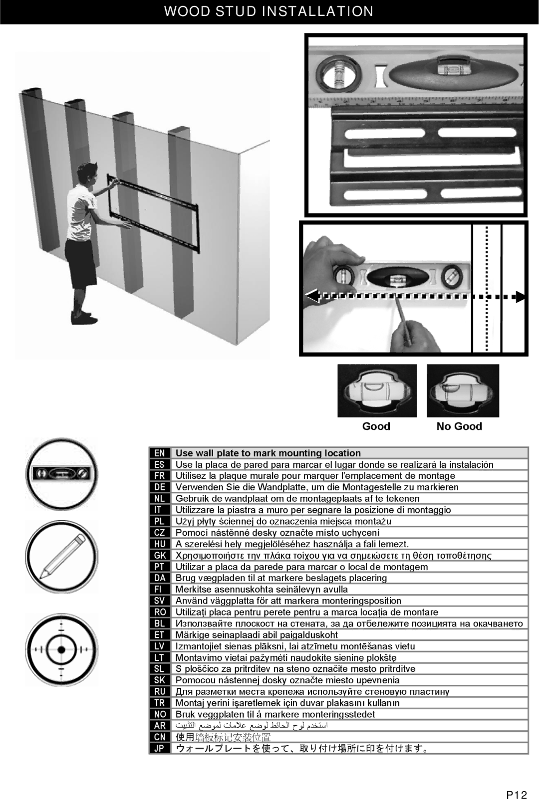 Omnimount VIDEOBASICS-VFL manual Good No Good 