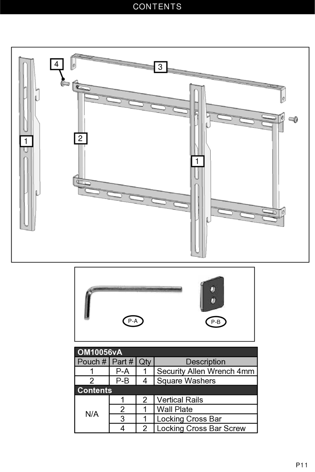 Omnimount WM1-M manual OM10056vA 